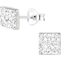ALEXANDER YORK Paar Ohrstecker VIERECK Kristall weiß, 2-tlg., 925 Sterling Silber