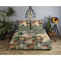 hip Wendebettwäsche Janay, Satin, 2 teilig, Satin, Reißverschluss, Wendeoptik, Mandala, Zebra, grün