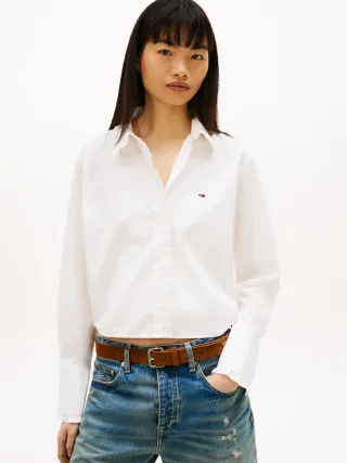 Tommy Jeans (PVH Group) - TJW RUFFLE FEMME SHIRT Ecru - Gr. - L