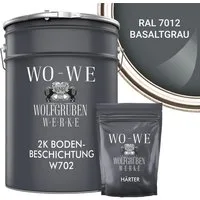 WO-WE Bodenversiegelung 2K Garagenfarbe Bodenbeschichtung W702, 2,5-20Kg, Seidenglänzend, Epoxidharz