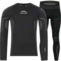 Alpenwert Thermounterhemd Thermounterwäsche Set Herren – mit Daumenloch wärmend & atmungsaktiv (Set, 1) ideal für Wintersportaktivitäten, atmungsaktiv mit Daumenloch