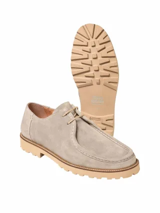 Franz Gustav Herren Veloursleder-Halbschnürer Beige Obermaterial: Leder