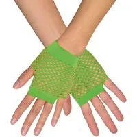 Funny Fashion Kostüm Kurze Fingerlose Netzhandschuhe 'New York', Neon
