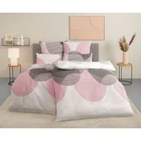 BIERBAUM Bettwäsche Carla in Gr. 135x200 oder 155x220 cm, Seersucker, 2 teilig, Bettwäsche aus Baumwolle, geometrische Bettwäsche mit Reißverschluss