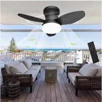 oyajia Deckenventilator 50W 3 Flügeln Deckenventilator mit Beleuchtung, LED Deckenleuchte 66cm, Dimmbare Deckenleuchte mit Fernbedienung für Schlafzimmer, Wohnzimmer