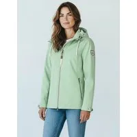 Dry Fashion Softshelljacke Baltrum Damen Jacke Softshell Fleece-Futter - Übergangsjacke Outdoor Atmungsaktiv, Verstellbare & abnehmbare Kapuze, 2-Wege-Reißverschluss