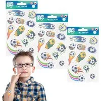 Sarcia.eu Stickerbuch Fußball Kinder-Tattoo-Set, abwaschbare Kinder-Tattoos x3
