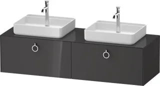 Duravit White Tulip Konsolenwaschtischunterbau wandhängend Graphit Hochglanz 1600x550x408 mm - WT489 WT4891BH1H10000