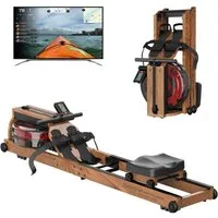 JOROTO Rudergerät MR280 Wasserrudergerät mit 14L Wassertank (mit Brustgurt), aus Eiche, Rudergerät für zu Hause mit Bluetooth Display