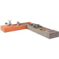 MUDDY BUDDY® Sandkasten Flexy Style, (inkl. Sandkastenvlies), warmgrau - lachs