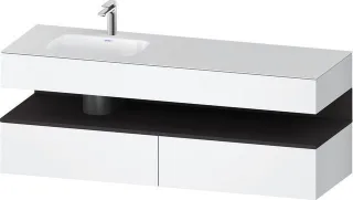 Duravit Qatego Einbauwaschtisch mit Konsolenwaschtischunterbau Weiß Matt 1600x500x600 mm - QA4795080 QA4795080180000