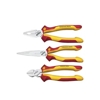 Wiha Zangen Set Professional electric Kombi-, Flachrundzange, Seitenschneider 3-teilges Set - 26852
