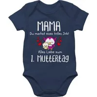 Shirtracer Shirtbody 1. Muttertag I Mama du machst einen tollen Job (1-tlg) Muttertagsgeschenk