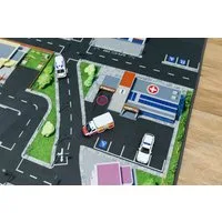 SkippiDoo Kinderteppich Straßenteppich Spielteppich Kinderzimmer Teppich Autoteppich, rechteckig, Höhe: 5 mm, keine sich wiederholende Motive, Antirutsch