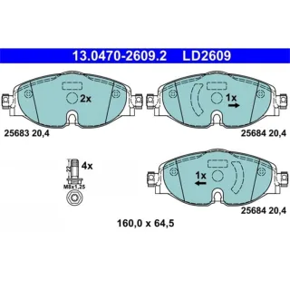 ATE Bremsbel?ge Ceramic vorne Audi Skoda VW 13.0470-2609.2