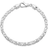 Tony Fein Silberarmband Königsarmband 3,8 mm 925er Sterling Silber, Made in Italy für Damen und Herren