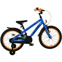 Volare Kinderfahrrad 18 Zoll Kinder Fahrrad Kinderfahrrad MTB Rad Bike Rocky Blau 51850, 1 Gang, Rücktritt, Seitenständer, Schutzbleche, Kettenschutz, Stützräder
