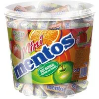 MENTOS Süßigkeit, Mentos Mini Fruit 120 Rollen Kaudragees Fruchtgeschmack in Dose 1260g