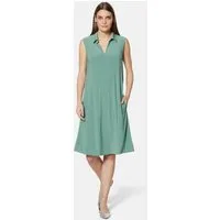 MADELEINE Midikleid Ärmelloses Sommerkleid mit V-Ausschnitt Unifarbenes Design mit modernem Hemdkragen-Detail