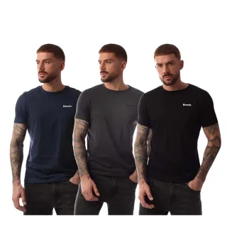 Bench - T-Shirt für Herren, Baumwolle (3er-Pack) (Marine/Grau/Schwarz)