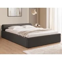 S-Style Möbel Polsterbett Josy aus Chenille-Stoff mit Lattenrost und großem Bettkasten (1 x Polsterbett mit Lattenrost), Chenille-Stoff