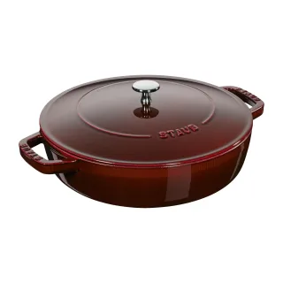 Staub Braisers Bräter mit Chistera Drop-Structure 24 cm, rund, Grenadine-Rot, Gusseisen