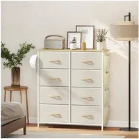 HOMCOM Kommode Aufbewahrungsschrank mit Haken, Stahlrahmen, Sideboard (Schubladenschrank, 1 St., Aufbewahrungsschrank), Modern Sideboard für Schlafzimmer, Wohnzimmer Beige