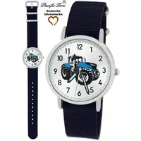 Pacific Time Quarzuhr Kinder Armbanduhr Traktor blau Wechselarmband, Mix und Match Design - Gratis Versand