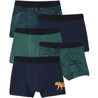 vertbaudet Boxershorts Jungen Boxershorts mit Dschungel-Motiven 5er-Pack