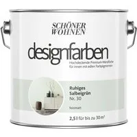 SCHÖNER WOHNEN FARBE Wandfarbe Schöner Wohen Designfarben 2,5 Ltr. Ruhiges Salbeigrün Nr. 30