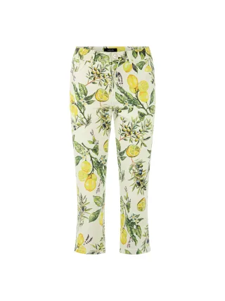 Marc Cain Additions - Capri-Jeans SILEA mit Zitronen-Print white - Gr. - 38