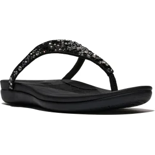 Fitflop Solay Mischkristall-Textil Damen Sandalen Schwarz