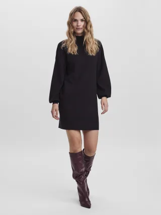 VERO MODA - VMNANCY LS FUNNELNECK DRESS NOOS black - Gr. - XL