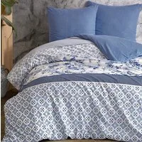 One Home Bettwäsche Retro Paisley, Renforcé, 4 teilig, Baumwolle, Blumen und gestreift, Normalgröße