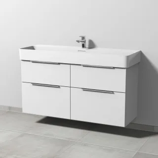 Sanipa 3way Waschtischunterbau zu Laufen VAL Waschtisch mit 4 Auszügen, Weiß-Soft UM82543