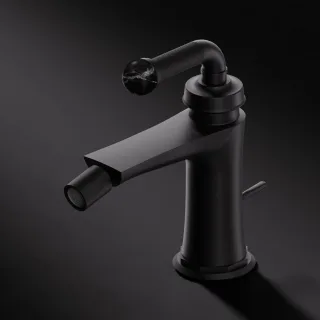 Steinberg Serie 355 Bidet-Einhebelmischer, Schwarz matt / Nero Marquina 355 1300 S