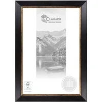 Clamaro Bilderrahmen, Antik Massivholz 'SOFIA' Shabby Chic Vintage Barock DUNKELBRAUN