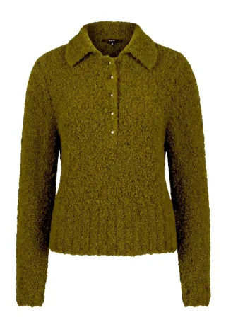 zero - Strickpullover mit Kragen grün - Gr. - 36