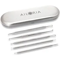 AILORIA Mitesserentferner PURE Mitesserentferner-Set, Mitesserentferner-Set mit 5 verschiedenen Werkzeuge