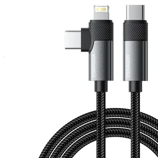 ESSAGER ES-X59 65W Type-C to Type-C+iP Cable PD Fast Charging Data Transmission Copper Core Line 1M/2M Long for iPhone 1