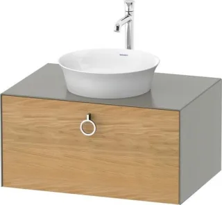 Duravit White Tulip Konsolenwaschtischunterbau wandhängend Natur Eiche & Stein Grau Matt & Seidenmat WT49800H592