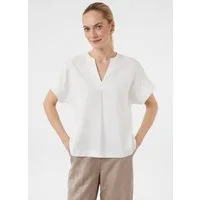 comma Kurzarmshirt T-Shirt Blusenshirt im Relaxed Fit mit Tunika-Ausschnitt