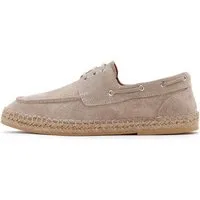 Derimod Espadrilles aus Veloursleder Espadrille Wildleder, Lederfutter, Schnürverschluss, Geflochtenes Detail