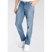 Bruno Banani Straight-Jeans Dylan gerade Beinform, Used-Waschung, niedrige Leibhöhe