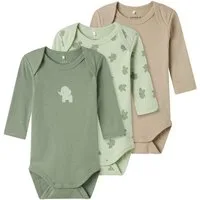 Name It Langarmbody (3-tlg) NBMBODY 3P LS SEA FOAM ELEPHANT