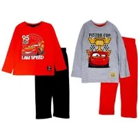 Cars Pyjama 2x Cars Schlafanzüge Jungen 3 - 8 Jahre Pyjama Doppelpack 98 - 128