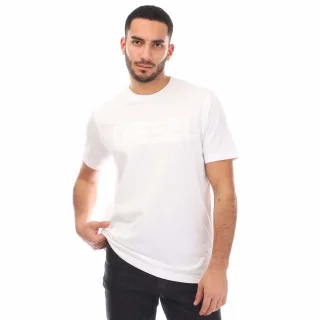 Diesel - T-shirt In Leuchtendem Weiß Mit Einfarbigem Logo