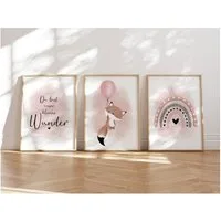 MeinBaby123® Poster Bilder Kinderzimmer, Poster Kinderzimmer Deko, Babyzimmer Deko, Spruch Wandbilder,  Boho,  Tiere