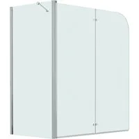 vidaXL Badewannenaufsatz, Wannenaufsatz 2-fach Faltbar ESG 120x68x130 cm