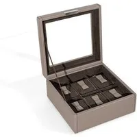 Friedrich23 Uhrenbox Bond Cross Grain mit Glasdeckel für 6 Uhren